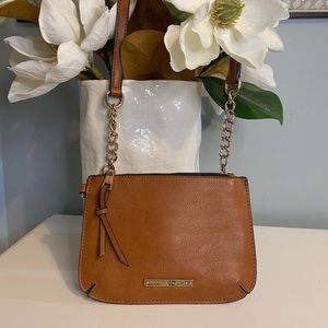 Poppy & Peonies - Crossbody Tanned Women’s Purse With Chunky Gold Chain
